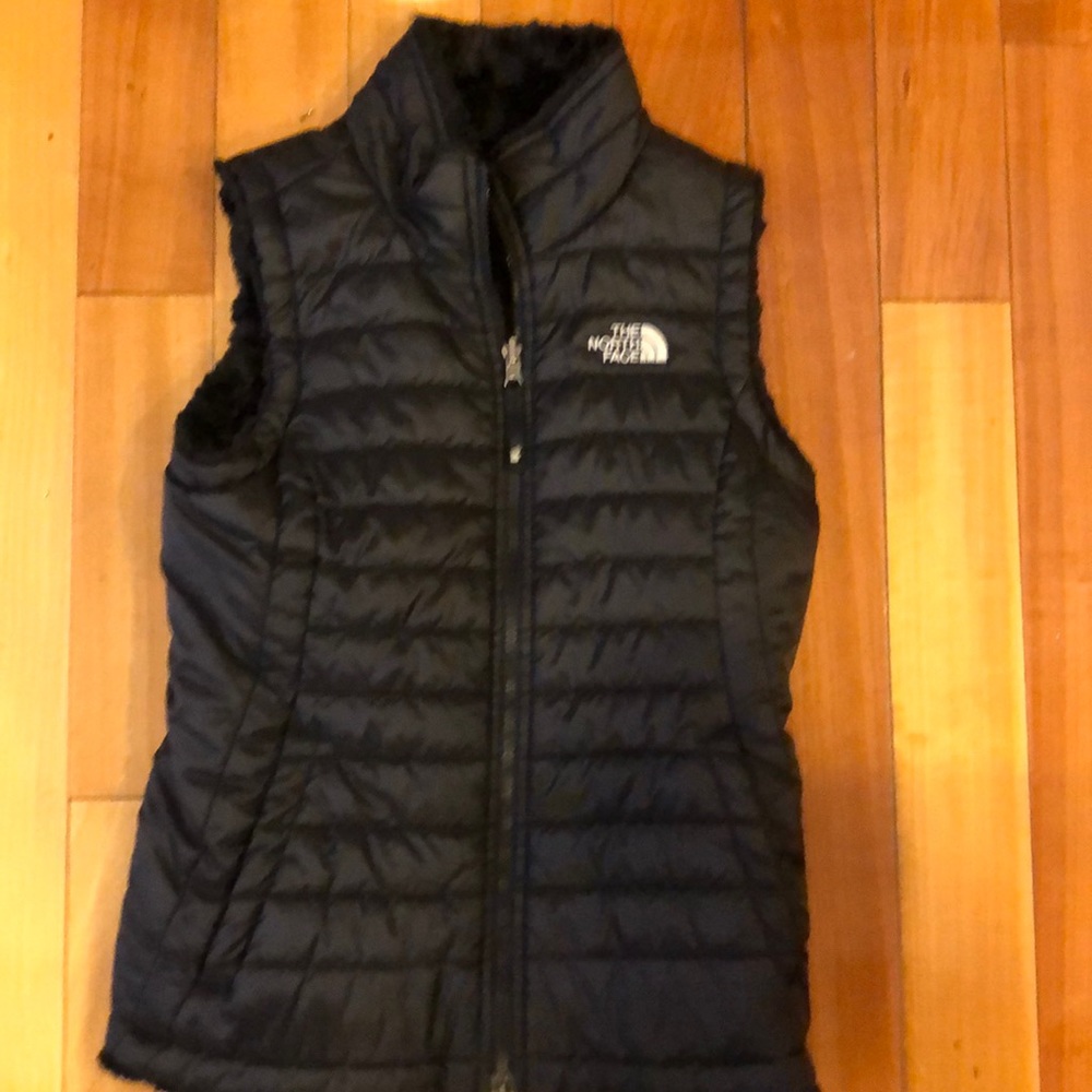 Girls north face black vest